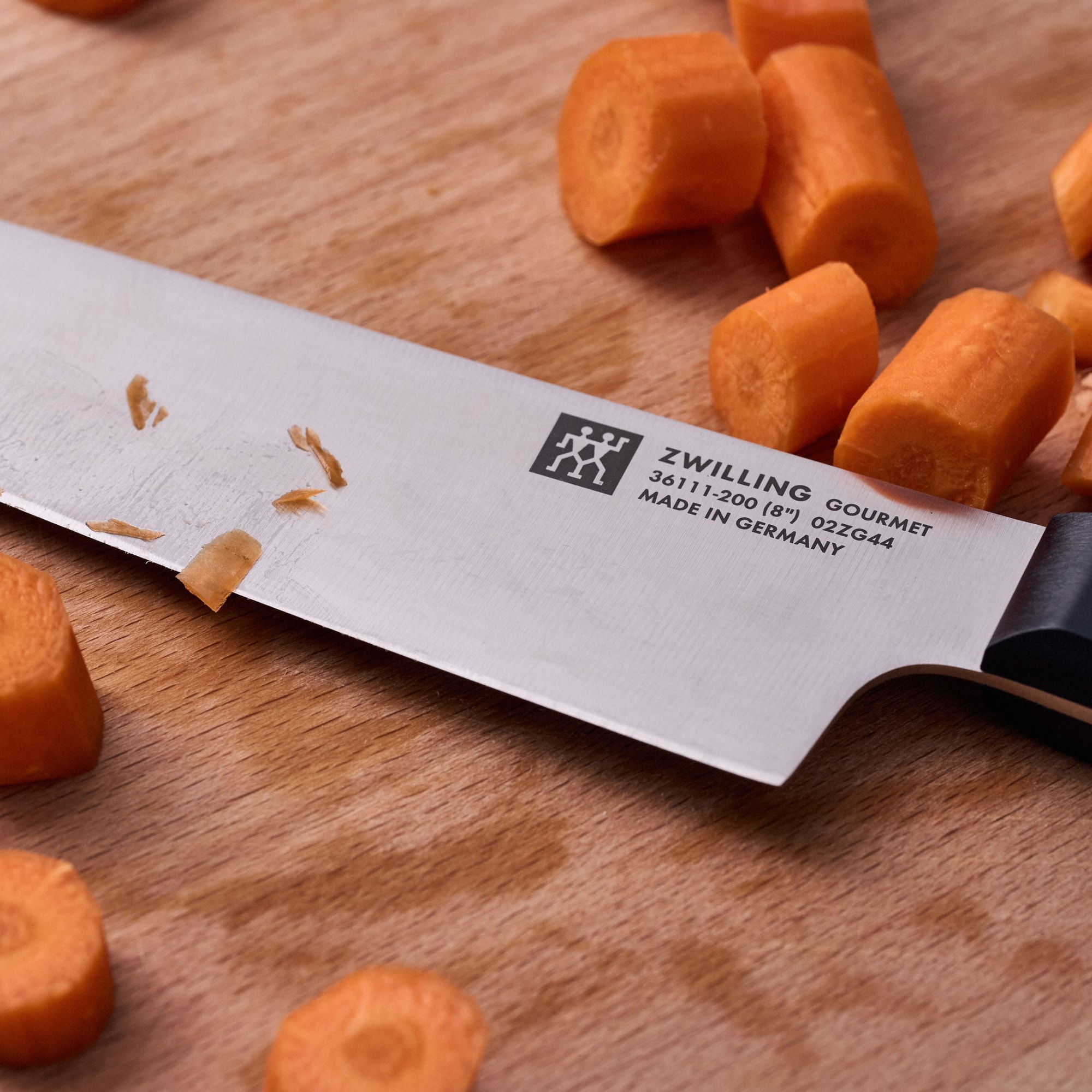 Couteau de Chef, 20 cm, Acier Spécial Inoxydable, Noir, Gourmet