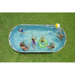 Bestway Piscine hors sol tubulaire ovale Bestway Power Steel 549 x 274 x 122 cm gris
