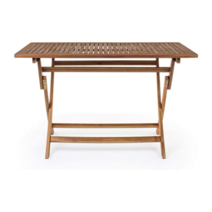 Tavolo rettangolare NOEMI in legno di acacia, pieghevole, 120×70 cm