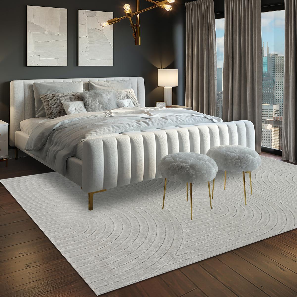 Tapis intérieur extérieur en relief ton sur ton FIRU