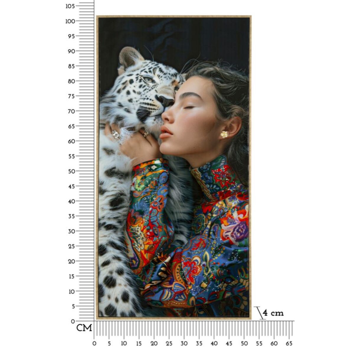 DIPINTO SU TELA LACCATO MOIRA C/CORNICE -A- CM 52X4X102