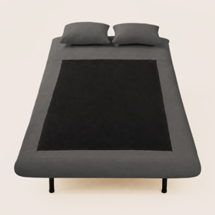 Lumi - Banquette convertible clic-clac 1 place en velours côtelé - Gris