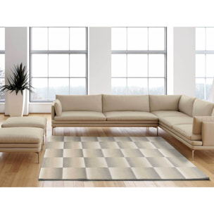 SENSATION Alfombra motivos geomÃ©tricos en relieve en blanco y gris, varias medidas disponibles.
