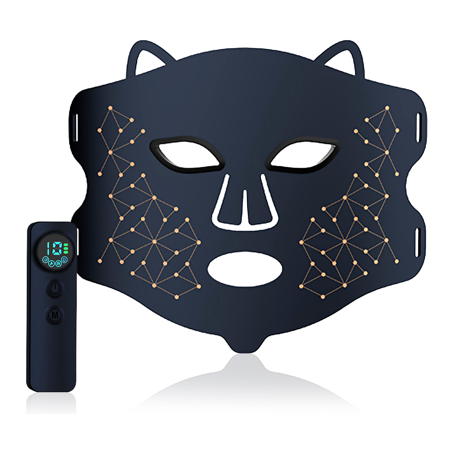 Maschera facciale per trattamento a luce LED, ringiovanitore fotonico della pelle a infrarossi. Con 4 modalità d'uso.