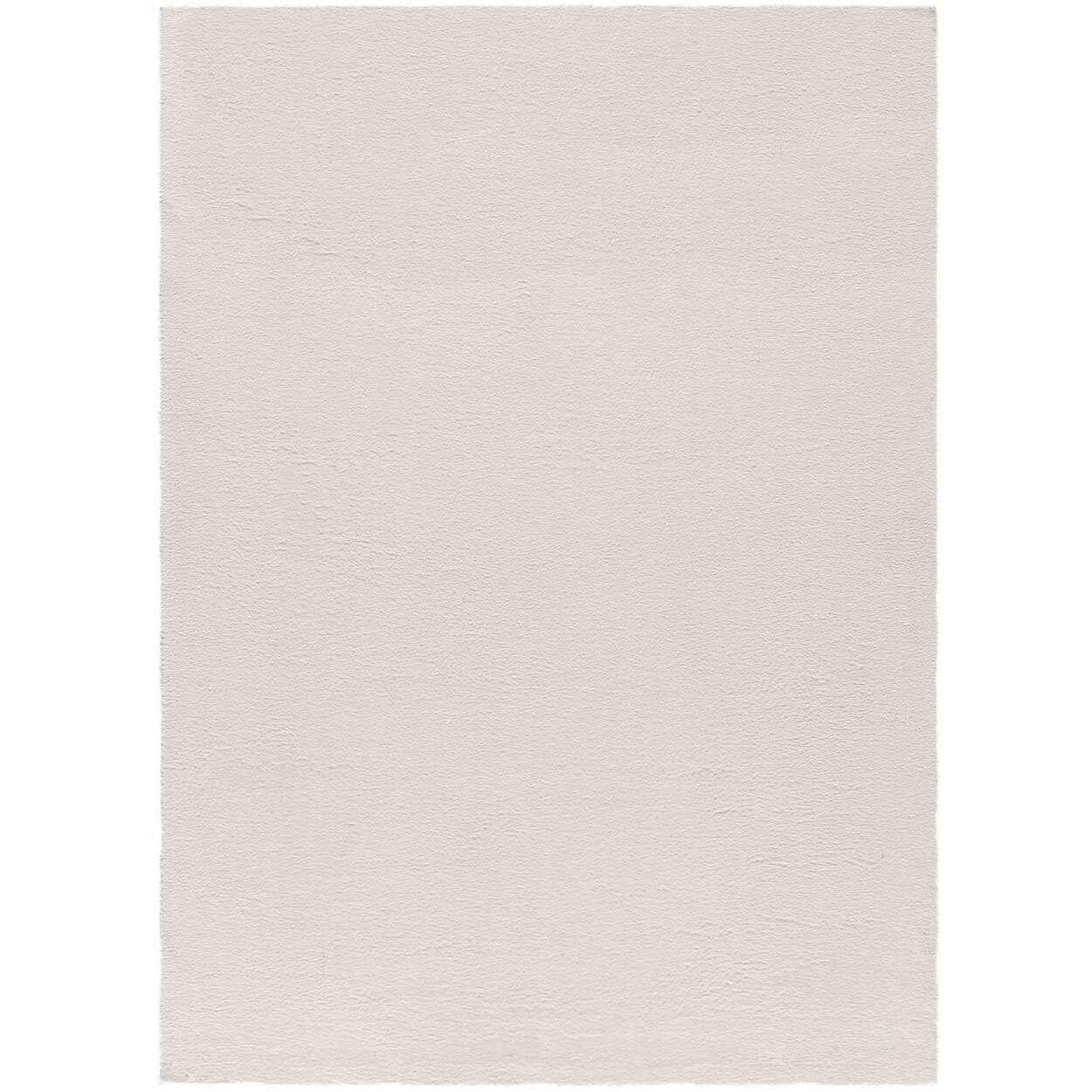 XIANA Alfombra lisa lavable de tacto suave en color blanco, varias medidas disponibles.