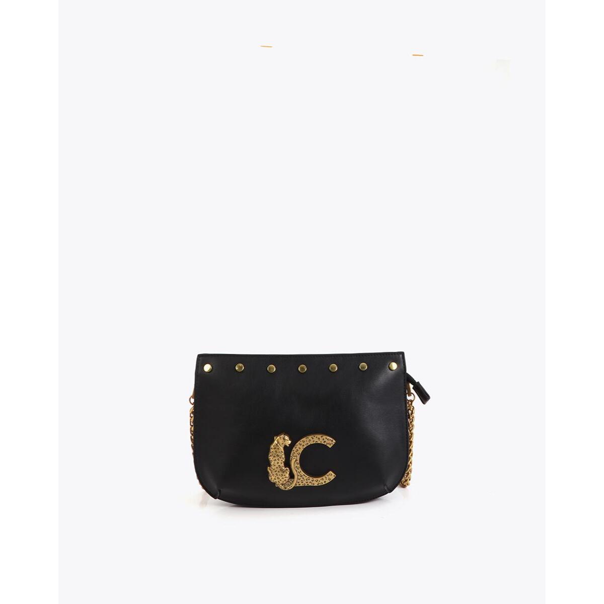Borsa a tracolla LC con borchie animalier