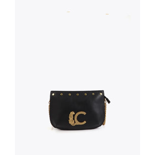 Borsa a tracolla LC con borchie animalier