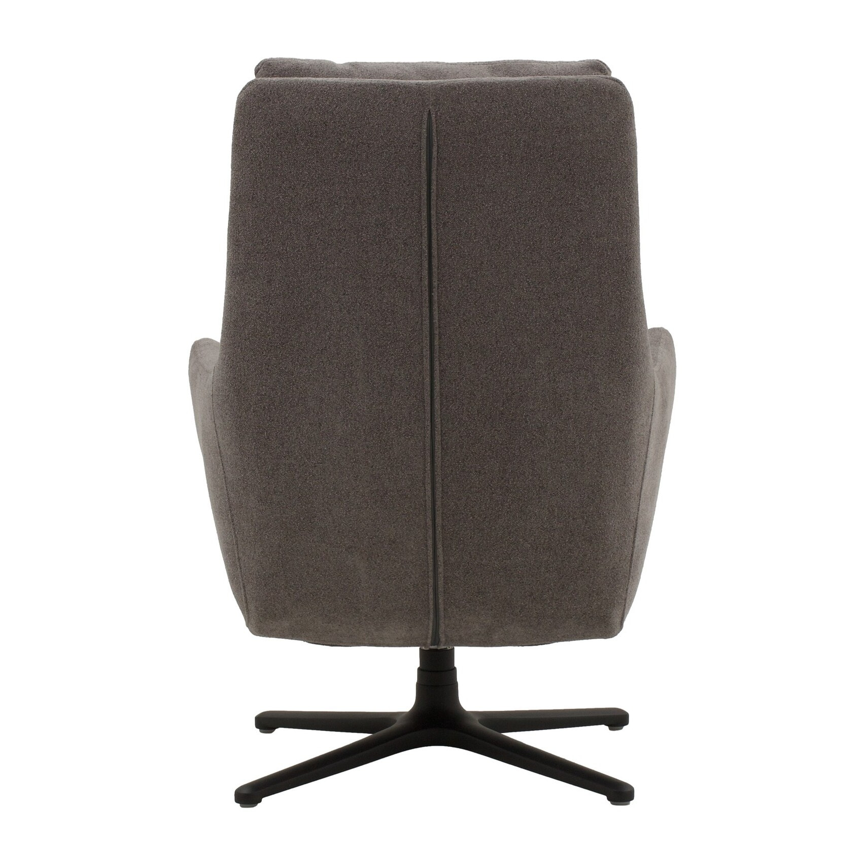 Poltrona girevole NEW ARLEY in tessuto grigio e base in metallo nero