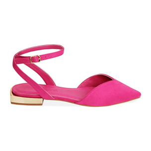 Ballerine slingback fucsia in microfibra