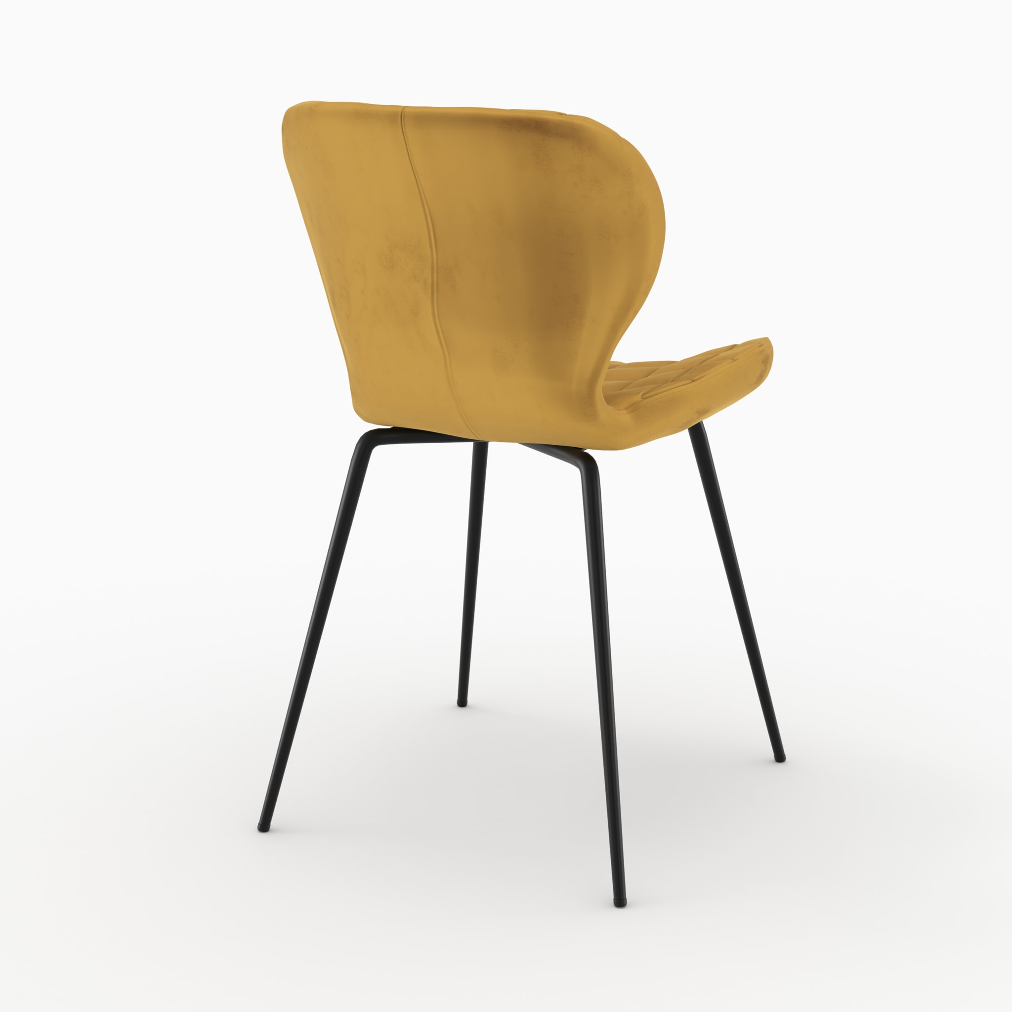 Lot de 2 chaises en velours jaune curry - Mazzia