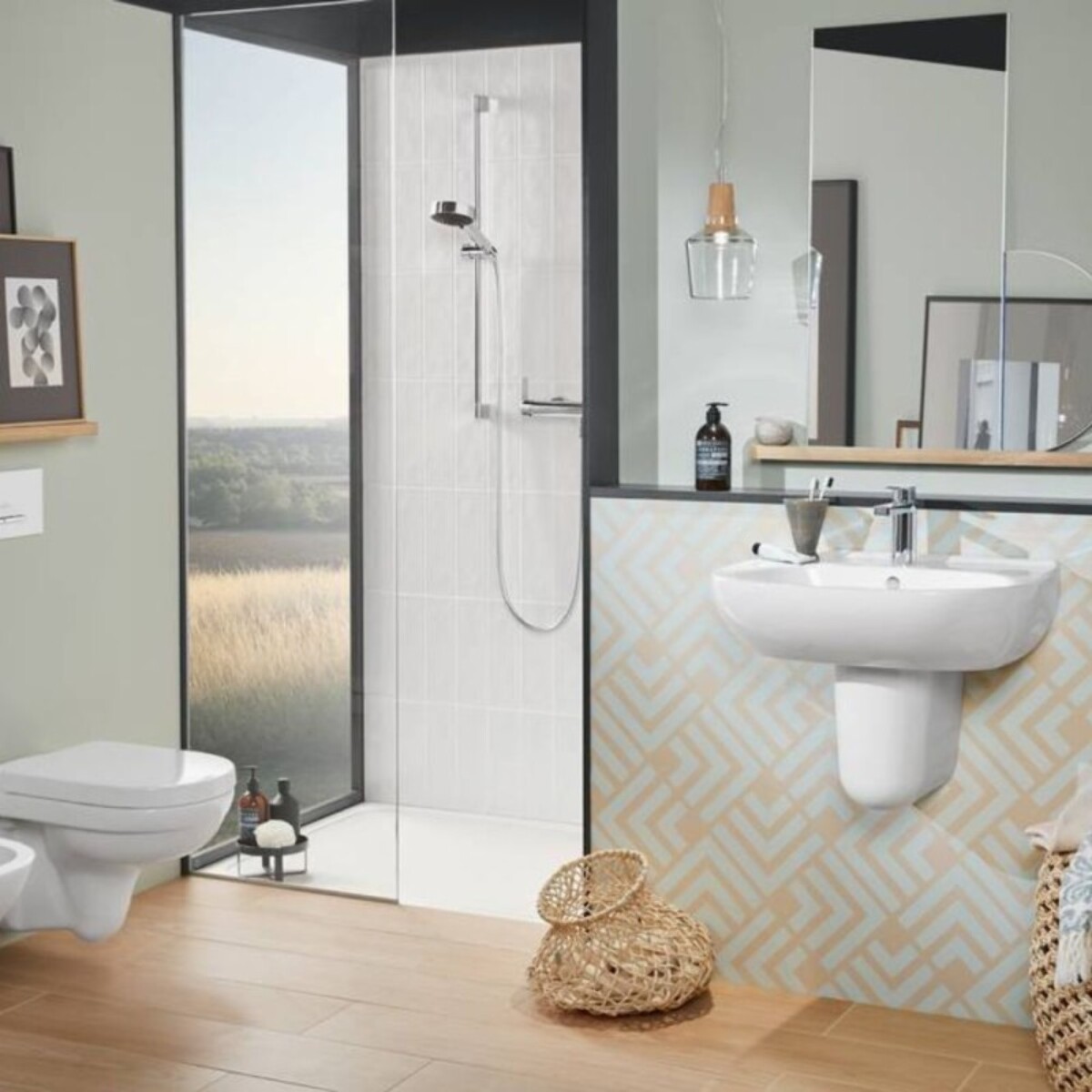 Receveur de douche antidérapant 120 x 90 Lifetime Plus céramique blanc + Bonde chromé brossé