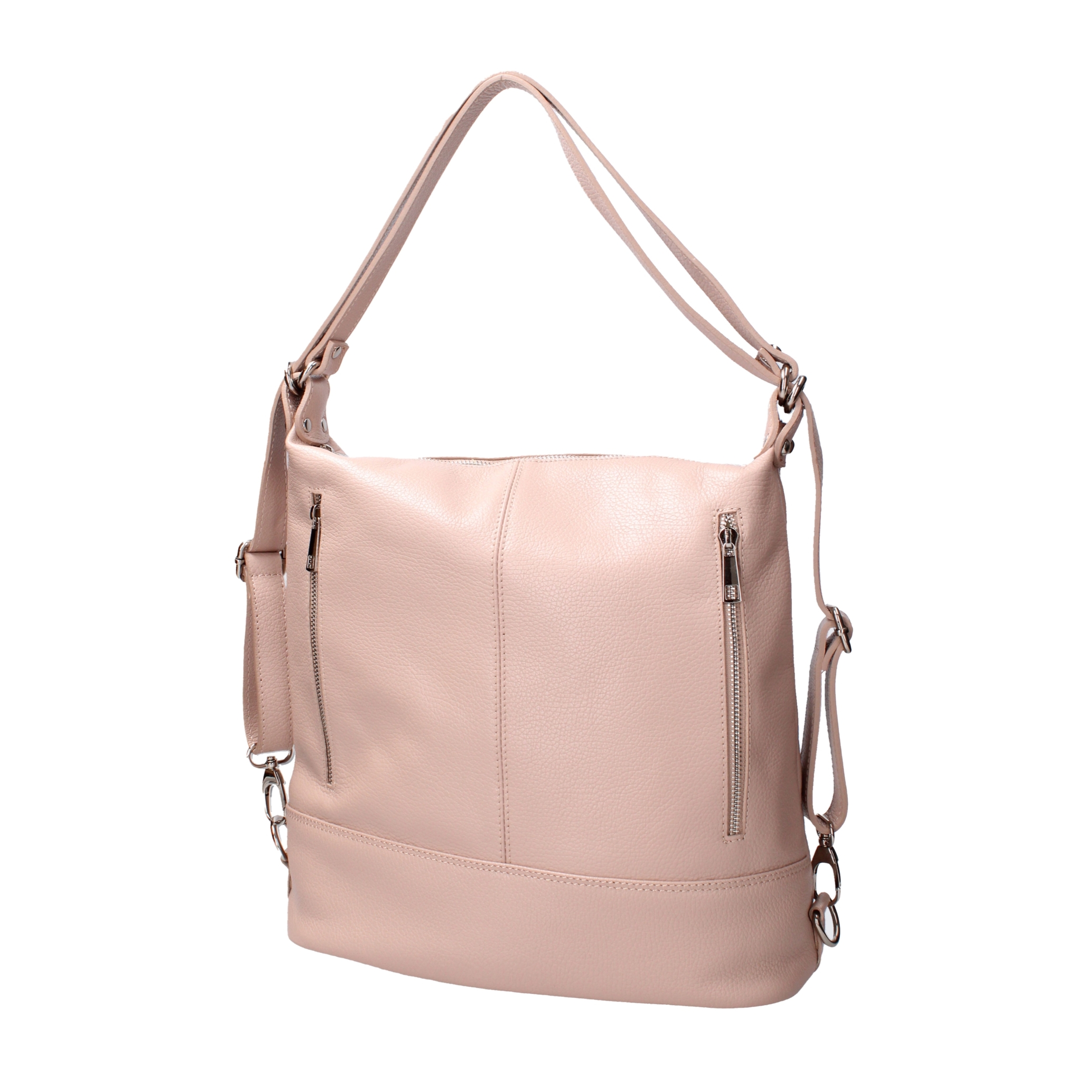 Borsa a spalla convertibile in zaino Anjelica da donna In Vera pelle Made in Italy 33x31x12 cm