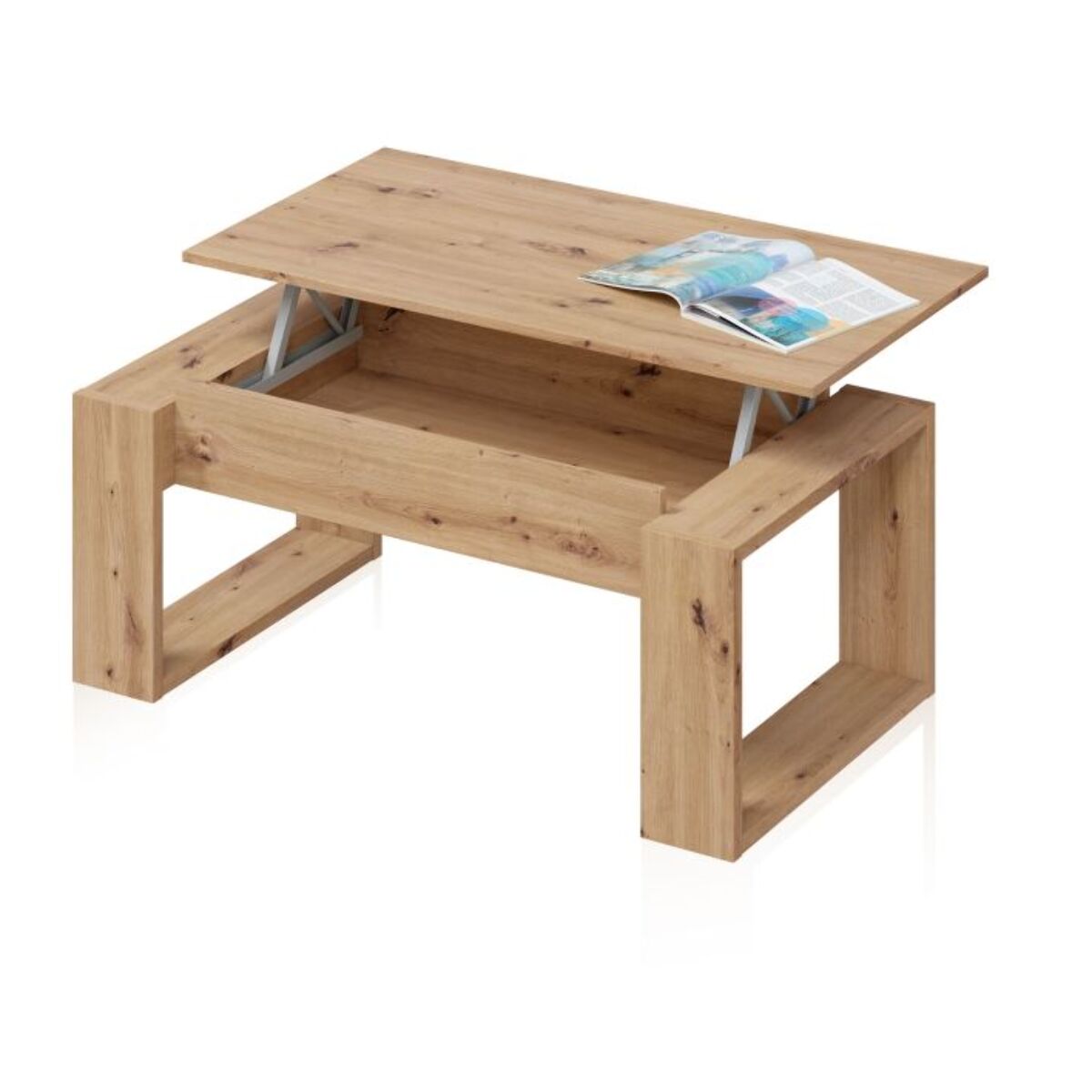 Mesa de centro elevable Neo Roble Nodi