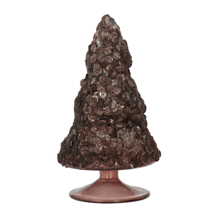 J-Line décoration sapin de Noël Givré - verre - brun foncé - medium