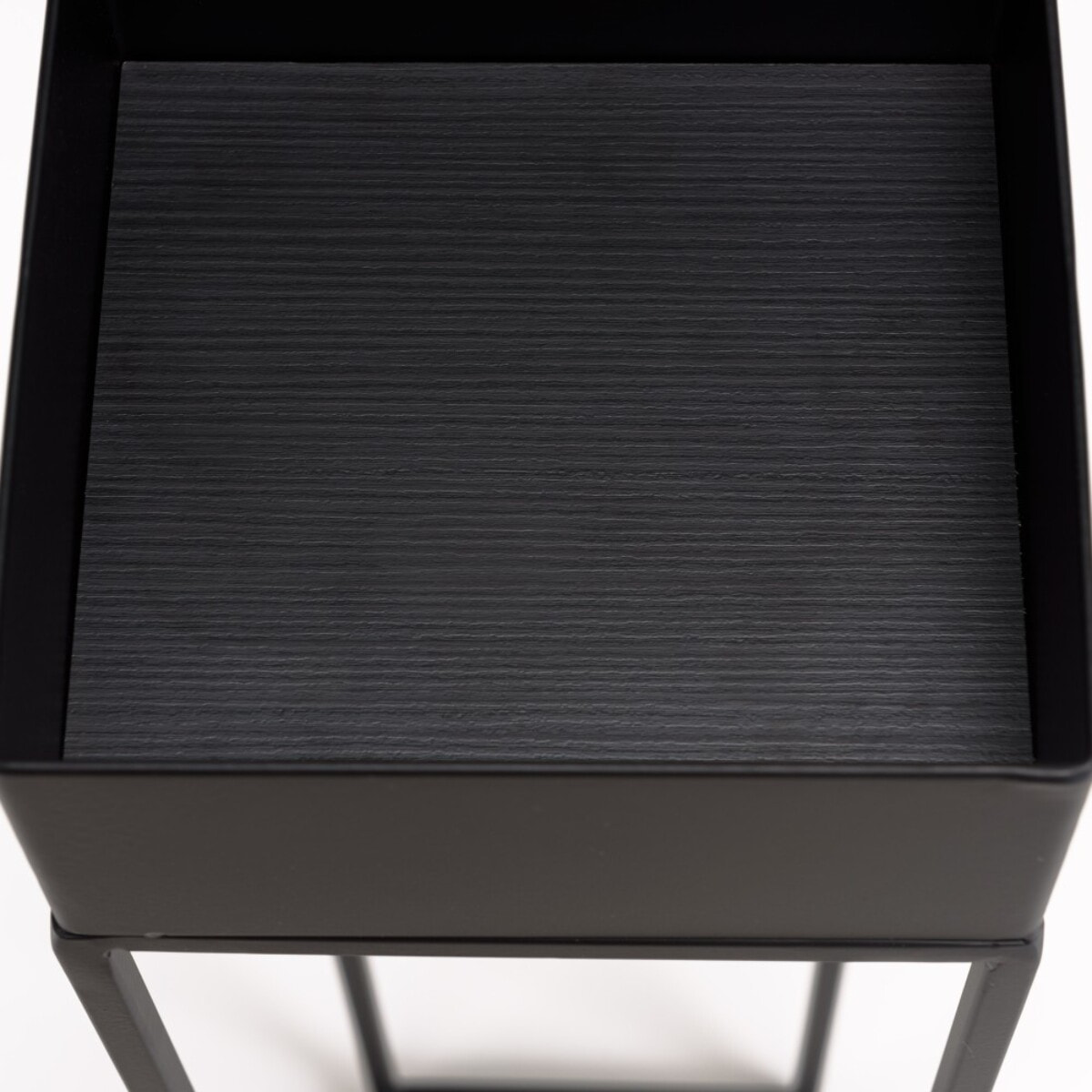 DALY - Sellette carrée / porte plantes GM noire piètement métal