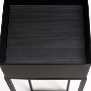 DALY - Sellette carrée / porte plantes GM noire piètement métal
