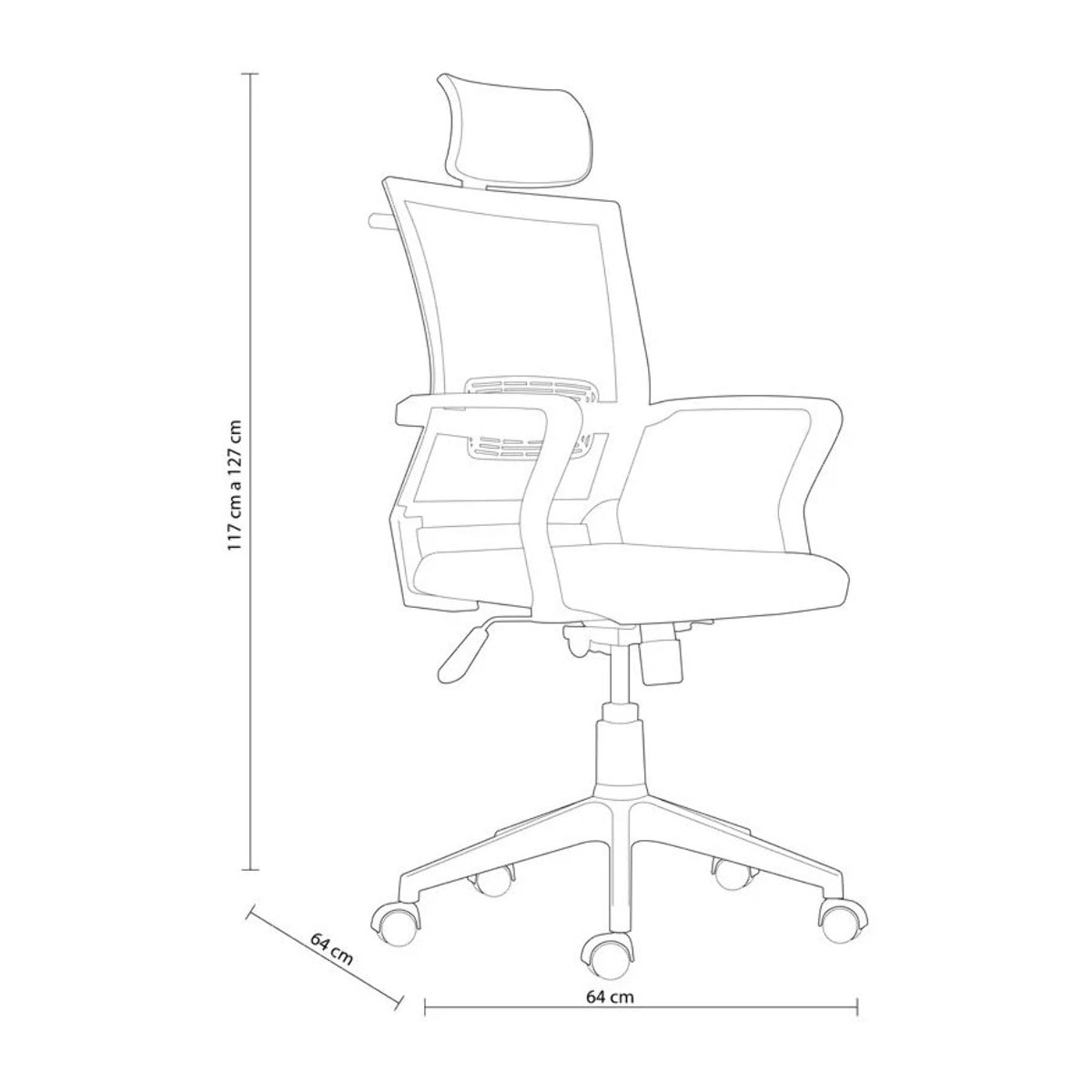 Silla de oficina Winner Negro