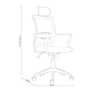 Silla de oficina Winner Negro