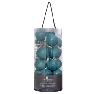 Guirlande LED 20 boules - bleu L435 cm