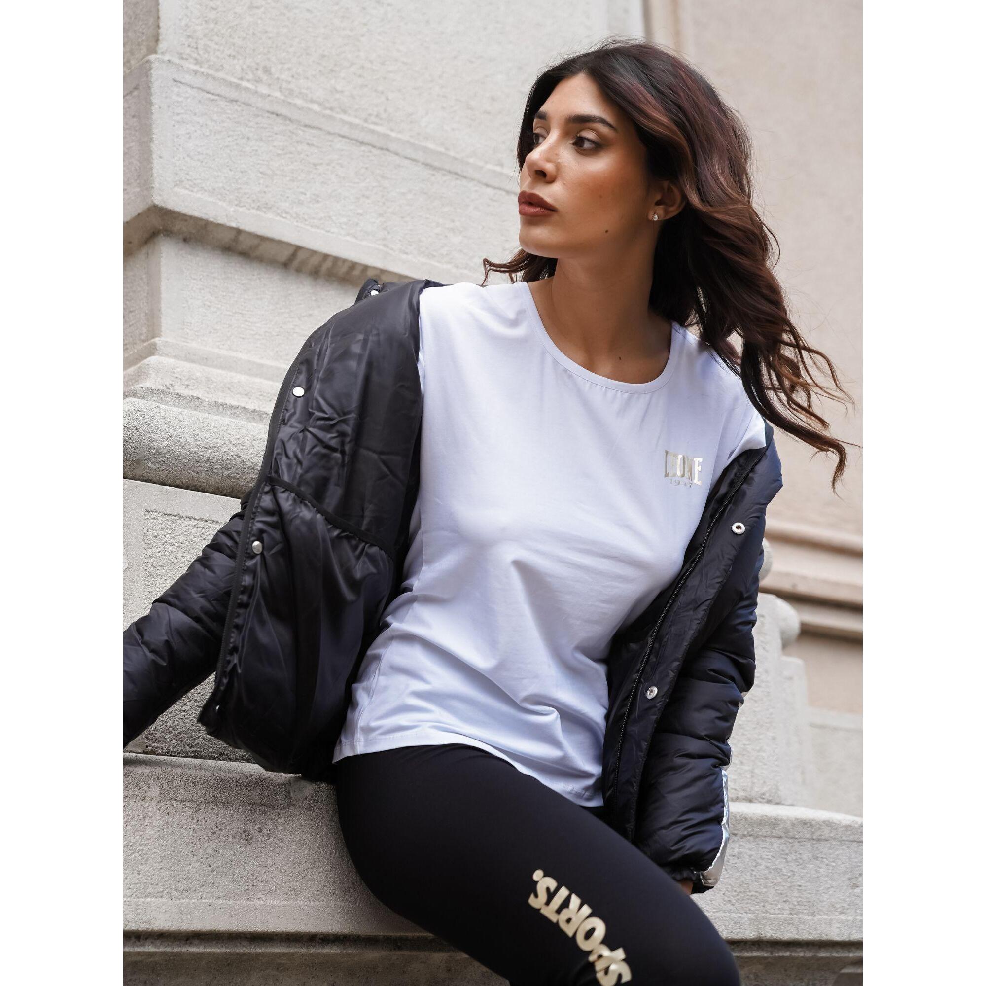 Chaqueta de plumas mujer Leone 1947 Apparel Glam Winter bandas metálicas