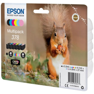 Cartouche d'encre EPSON Pack Multipack 6 Originales 378 (Noir + 5 Couleurs) - C13T37884010