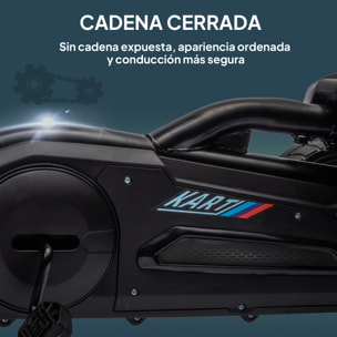 Kart Pedales Go Kart a Pedales para Niños de 3-8 Años con Asiento Ajustable en 4 Posiciones Freno de Mano Ruedas de EVA y Marco Metálico Carga 30 kg Negro
