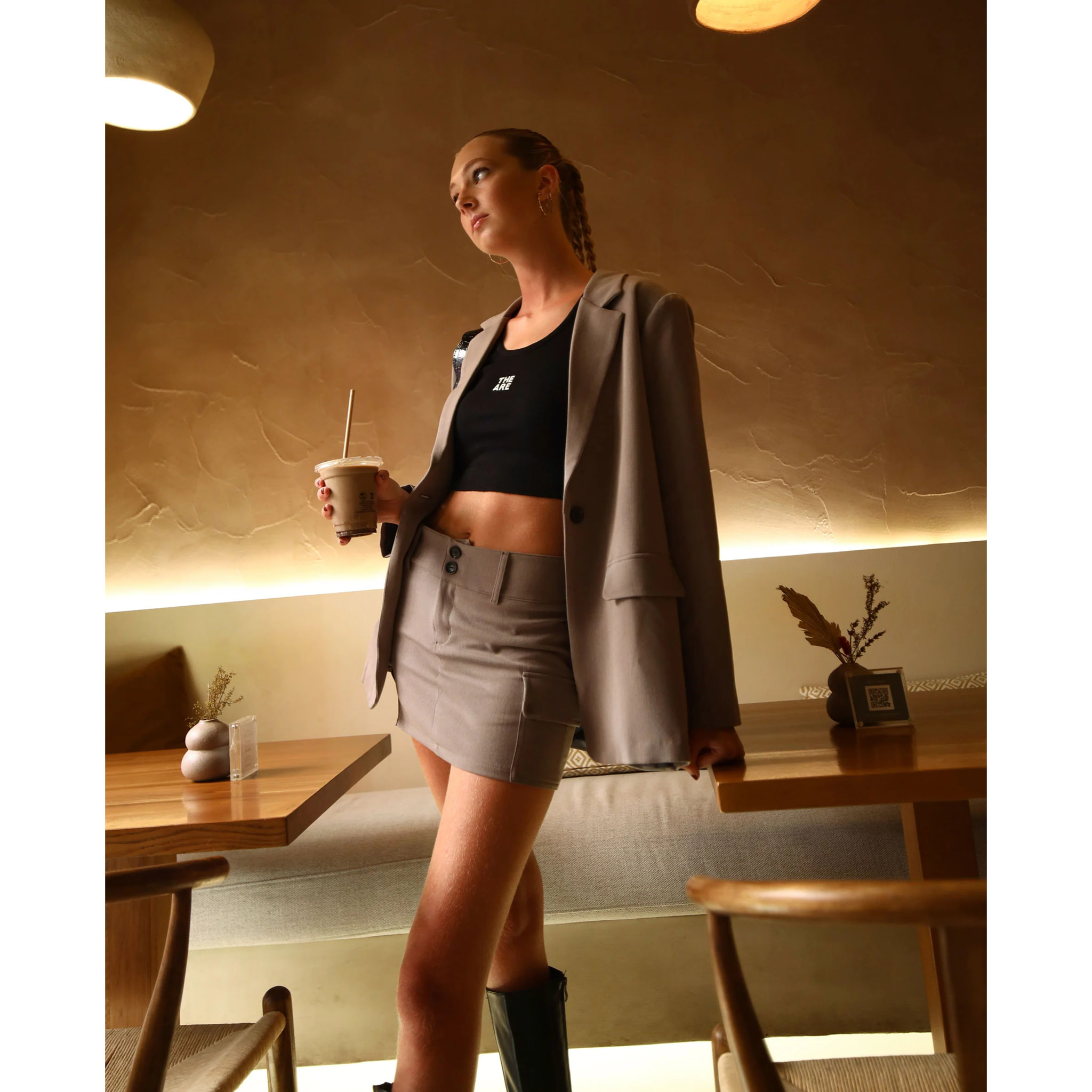 Mini falda cargo con bolsillos