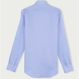 Camicia Uomo 1 Bottone Francese Slim Armaturato Care Free Celeste