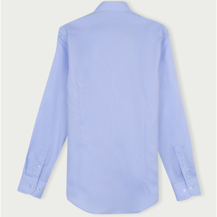 Camicia Uomo 1 Bottone Francese Slim Armaturato Care Free Celeste