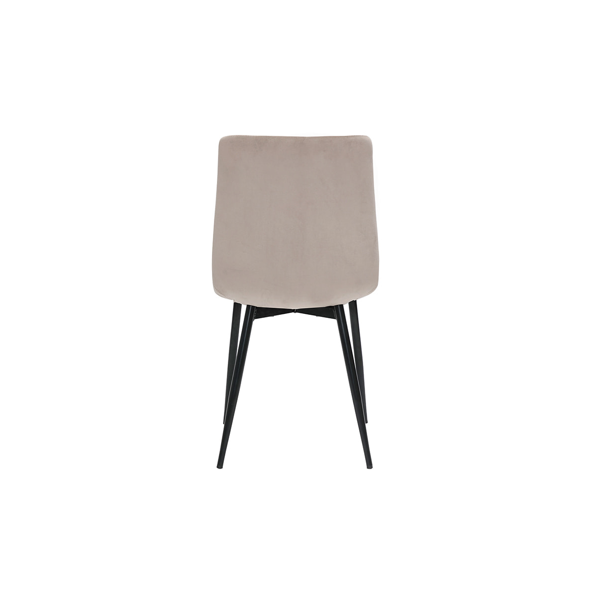 Chaises design en tissu velours taupe et métal noir (lot de 2) PUMPKIN