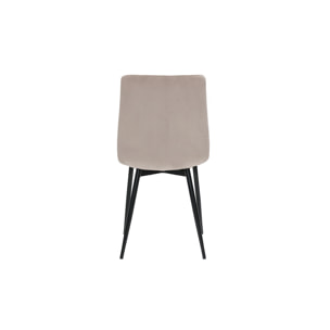 Chaises design en tissu velours taupe et métal noir (lot de 2) PUMPKIN