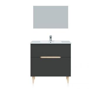 Mueble de baño Opera 80 Antracita - Roble