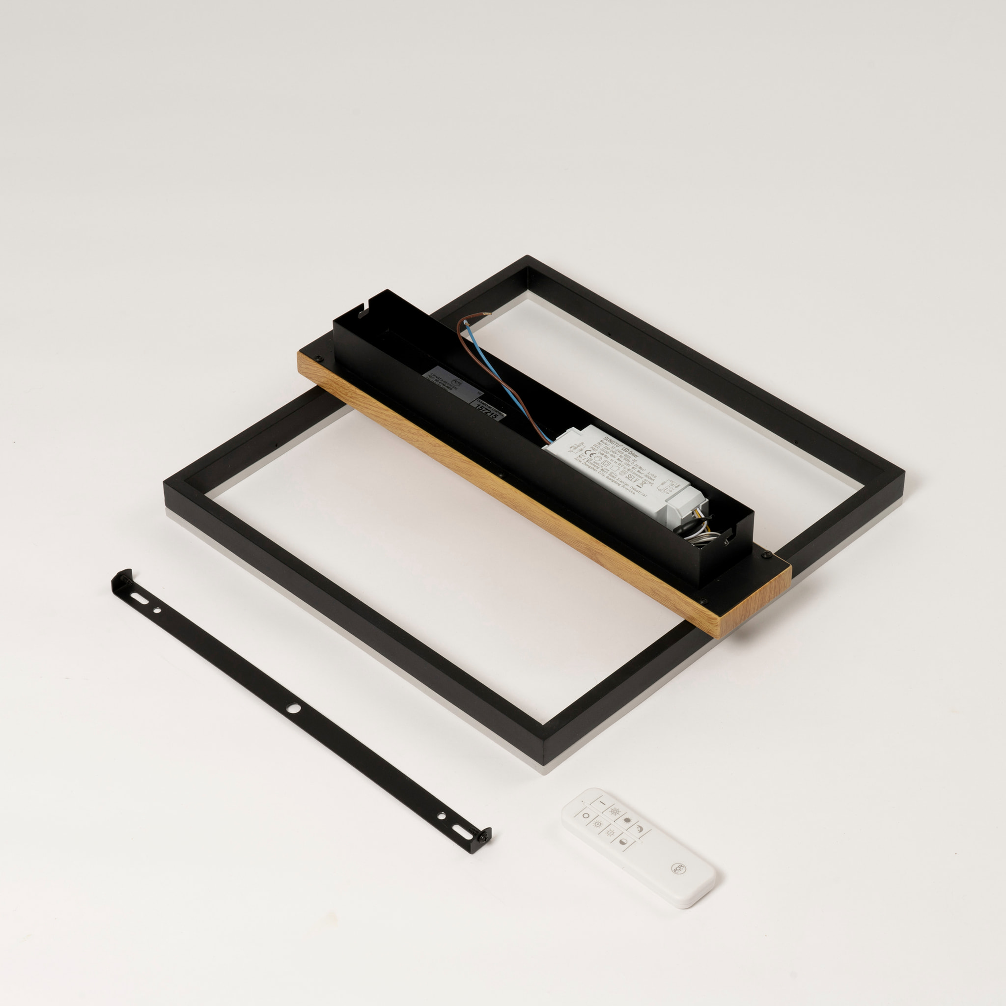 Forlight - Plafón LED Cuadrado 21.5W, Iluminación Versátil 3000K-6000K, Diseño Moderno para Salones y Despachos, 44x40 cm, Negro, Auna Square