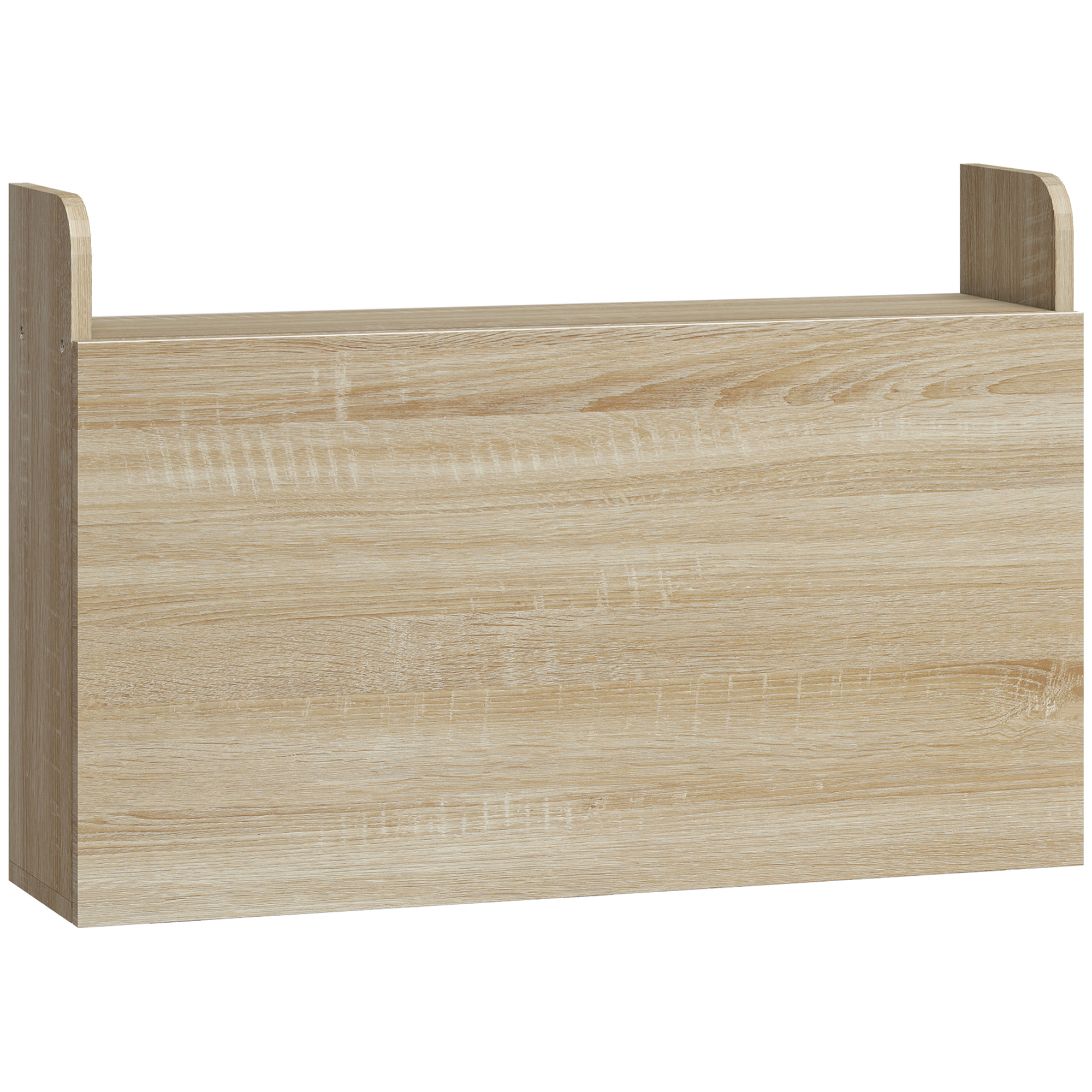 Bureau mural pliable - table murale rabattable - 5 niches, étagère - effet bois clair