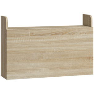 Bureau mural pliable - table murale rabattable - 5 niches, étagère - effet bois clair