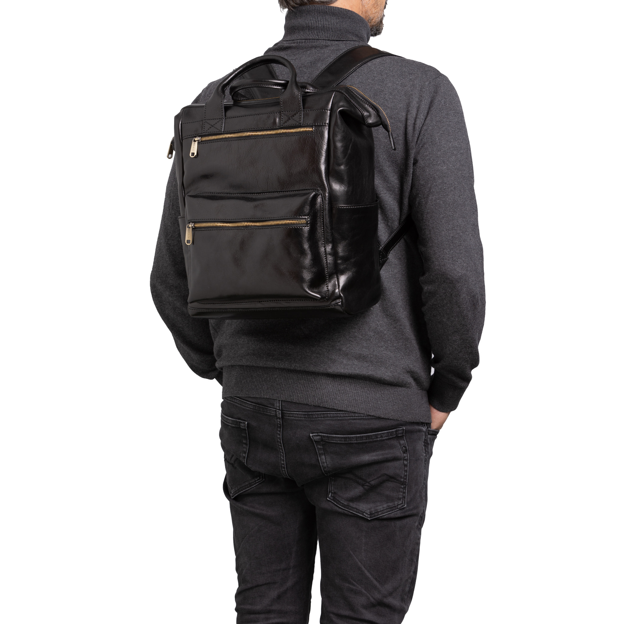 Borsa a tracolla  da uomo In Vera pelle Made in Italy 37x30x17 cm