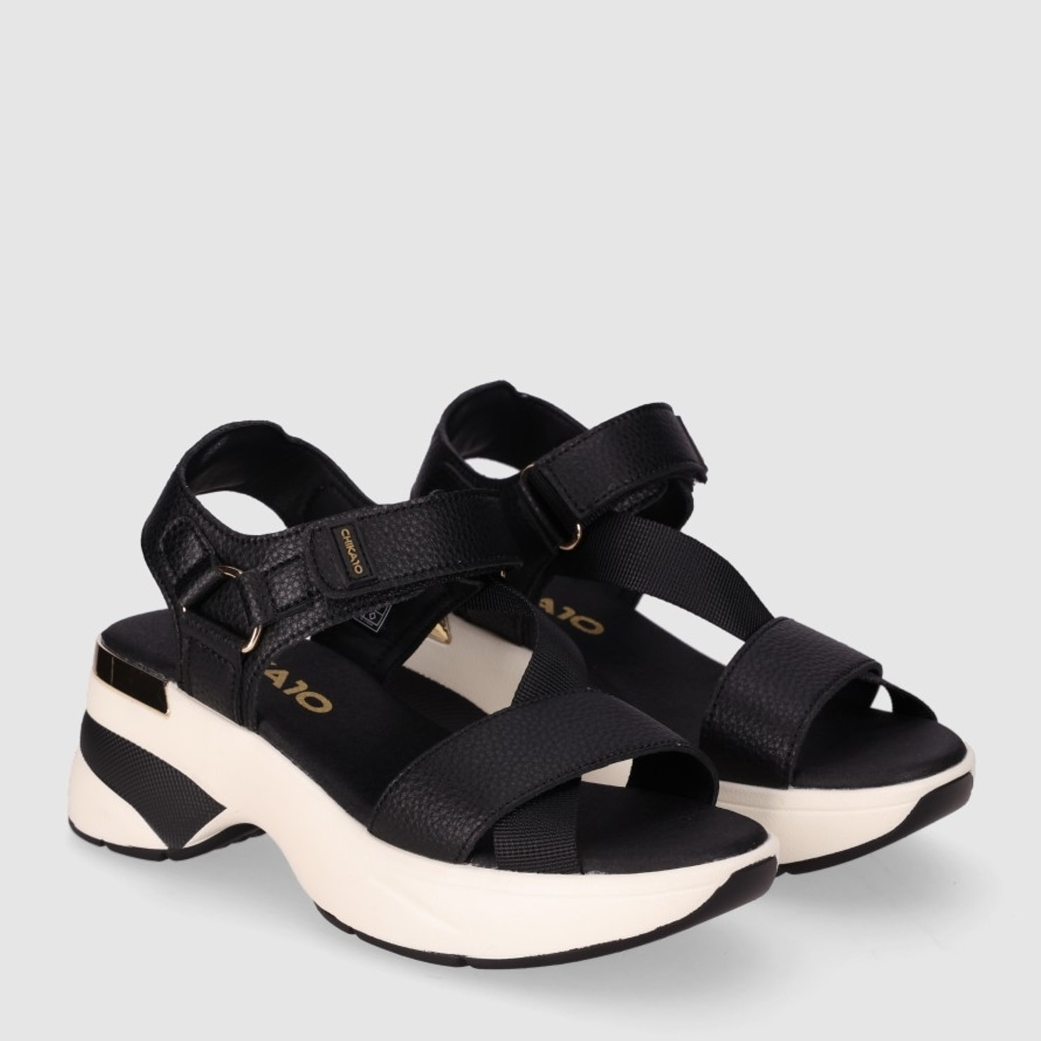 Sandalias de Piel - Negro - Tacón: 6 cm