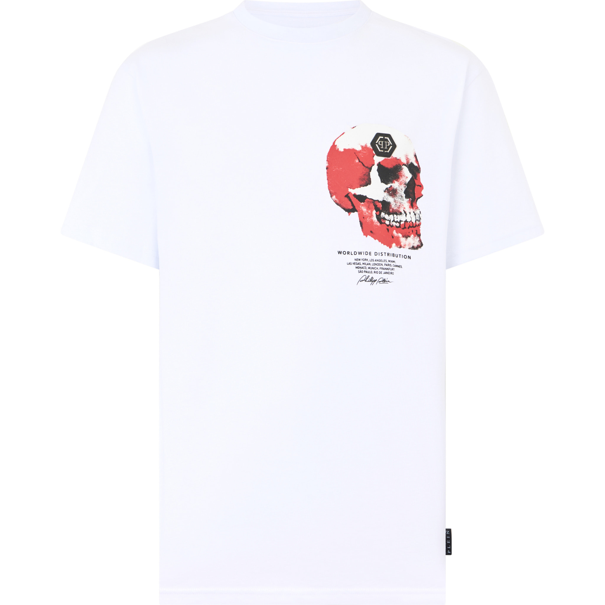 PHILIPP PLEIN Roundneck T-Shirt Puffy Red Skull Skull