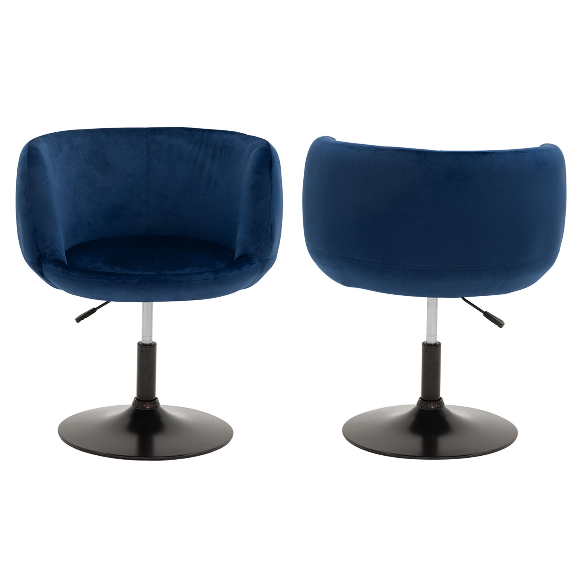 Tabouret de bar en velours bleu NOLAN