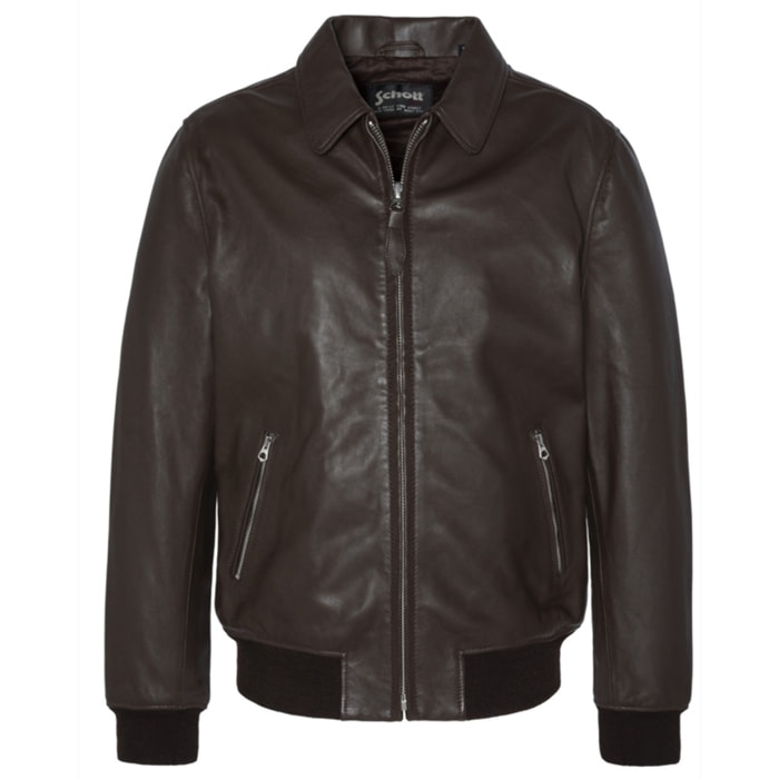 LCYALESCLASSIC JACKET WITH RIBLEATHERBROWN