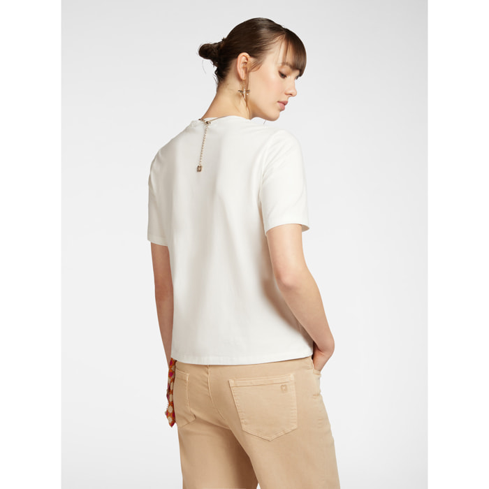 Elena Mirò - camiseta con collar - Blanco