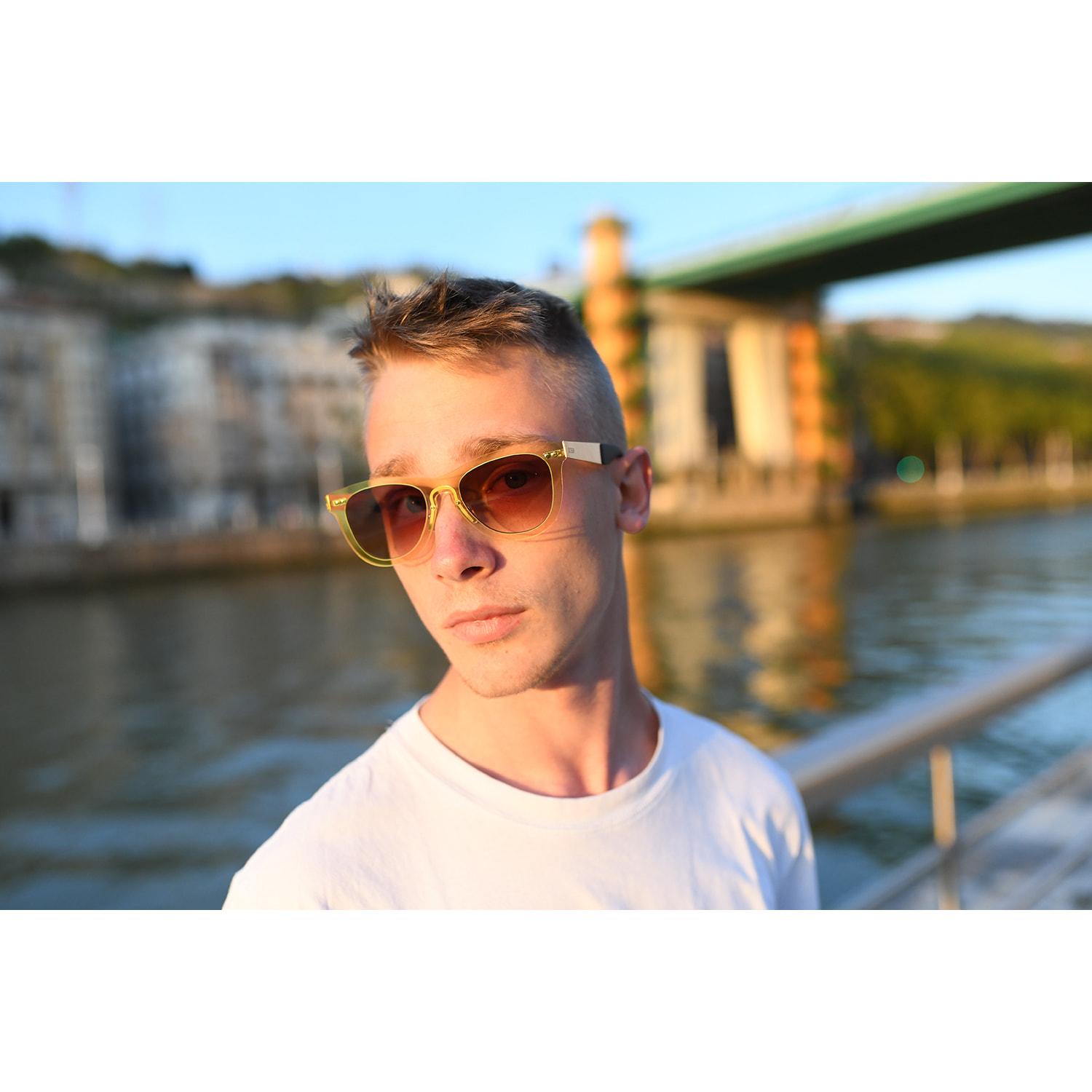 Gafas de sol OCEAN FLORENCIA - Trans / Marrón degradado con montura amarilla transparente y patillas doradas