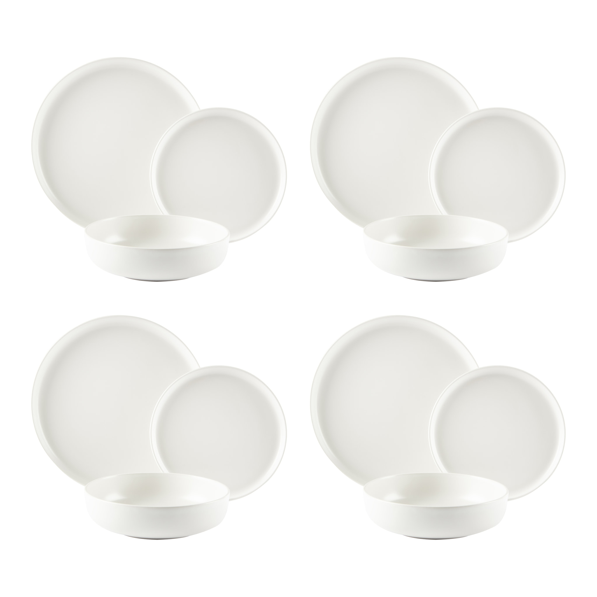 Servizio piatti 12 pezzi Excelsa – Nordic, Ceramica Bianco