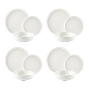Servizio piatti 12 pezzi Excelsa – Nordic, Ceramica Bianco
