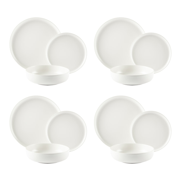 Servizio piatti 12 pezzi Excelsa – Nordic, Ceramica Bianco