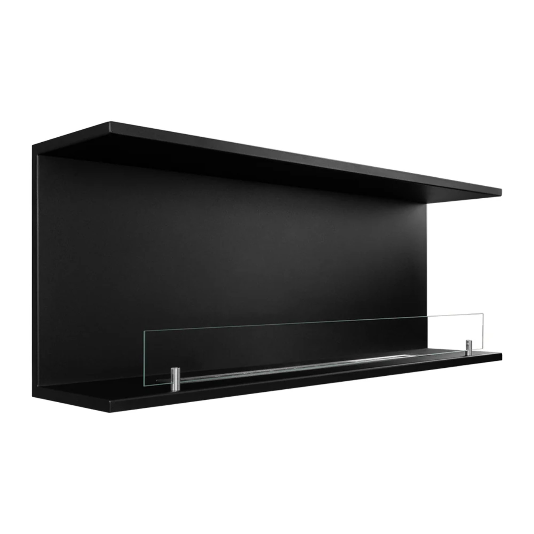 Trevi 120 - Camino a Bioetanolo da Incasso Trifacciale 120x45x24,5 cm con Bruciatore 1,25lt in Acciaio