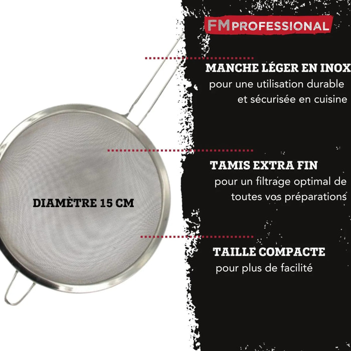 FM Professional Passoire Chinois en Inox pour Sauces et Bouillons