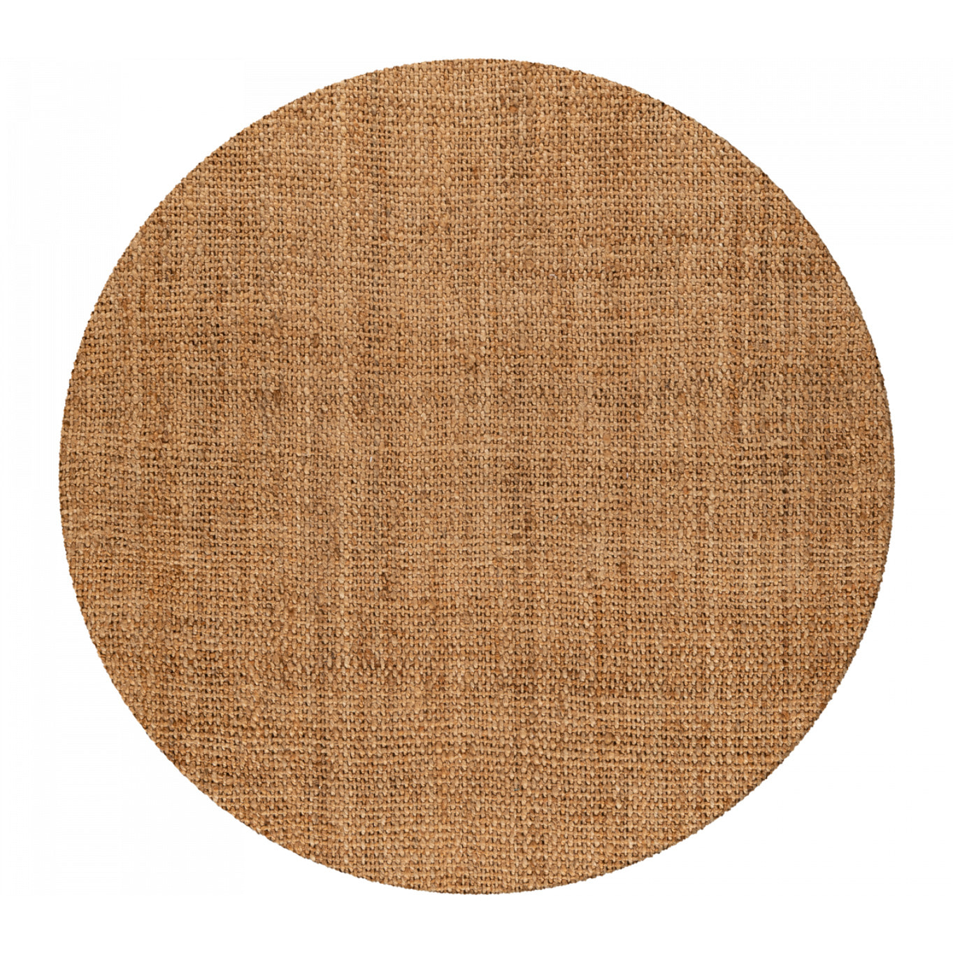Tapis rond  en jute tissé main SUSI Beige motif uni à chevrons