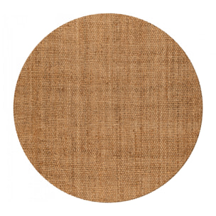 Tapis rond  en jute tissé main SUSI Beige motif uni à chevrons