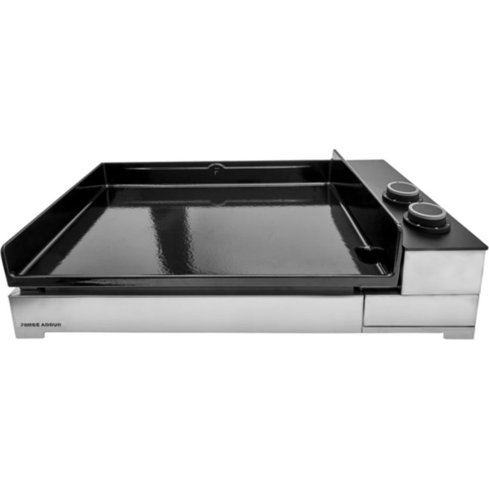 Plancha électrique FORGE ADOUR Premium E60 Inox 2 brûleurs à poser, 58.5x40.5 cm